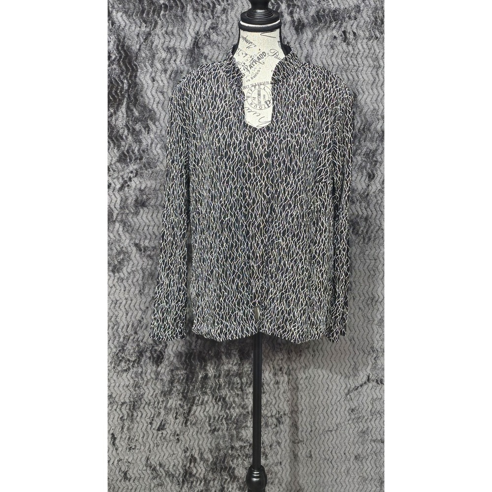 Vtg Jump Apparel 2 pc Jacket Tank Set XL  Sparkly Black Whimsigoth‎ 90s Career